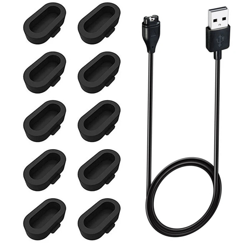 USB Watch Charger Cable For Garmin Fenix 7 7S 7X 6 6S 6X 5 5S 5X Forerunner 945 935 245 255 Charging Dock With Dust Plug Cover