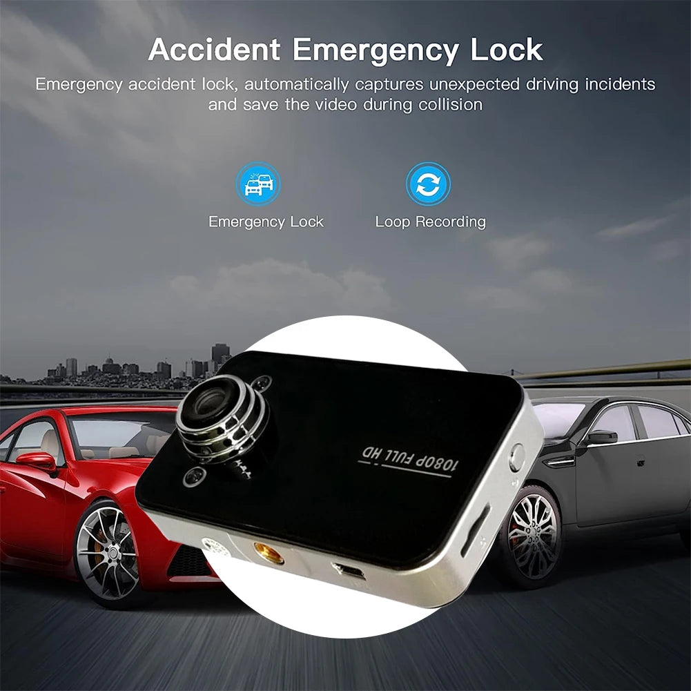 2.7 Inch 1080P Full HD Car Video Camera Loop Data Recorder Parking Monitor 140° View Angle Dash Cam GPS Navigator Support TF 32G