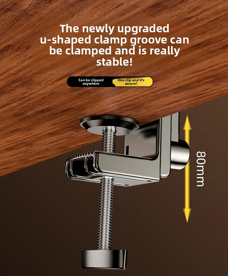 All-metal cantilever lazy overhead phone holder for desktop live streaming, bedside adjustable tablet for iPad bracket