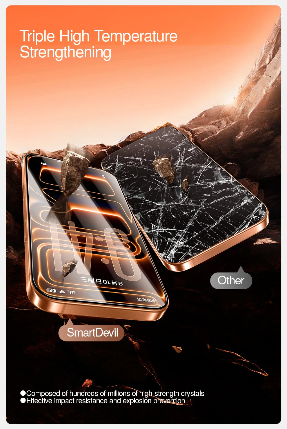 SmartDevil 2/3 pcs Screen Protector HD for iPhone 18 Pro Max 17 Pro 16 Anti-fingerprint Tempered Glass Film for iPhone 16 Pro 15