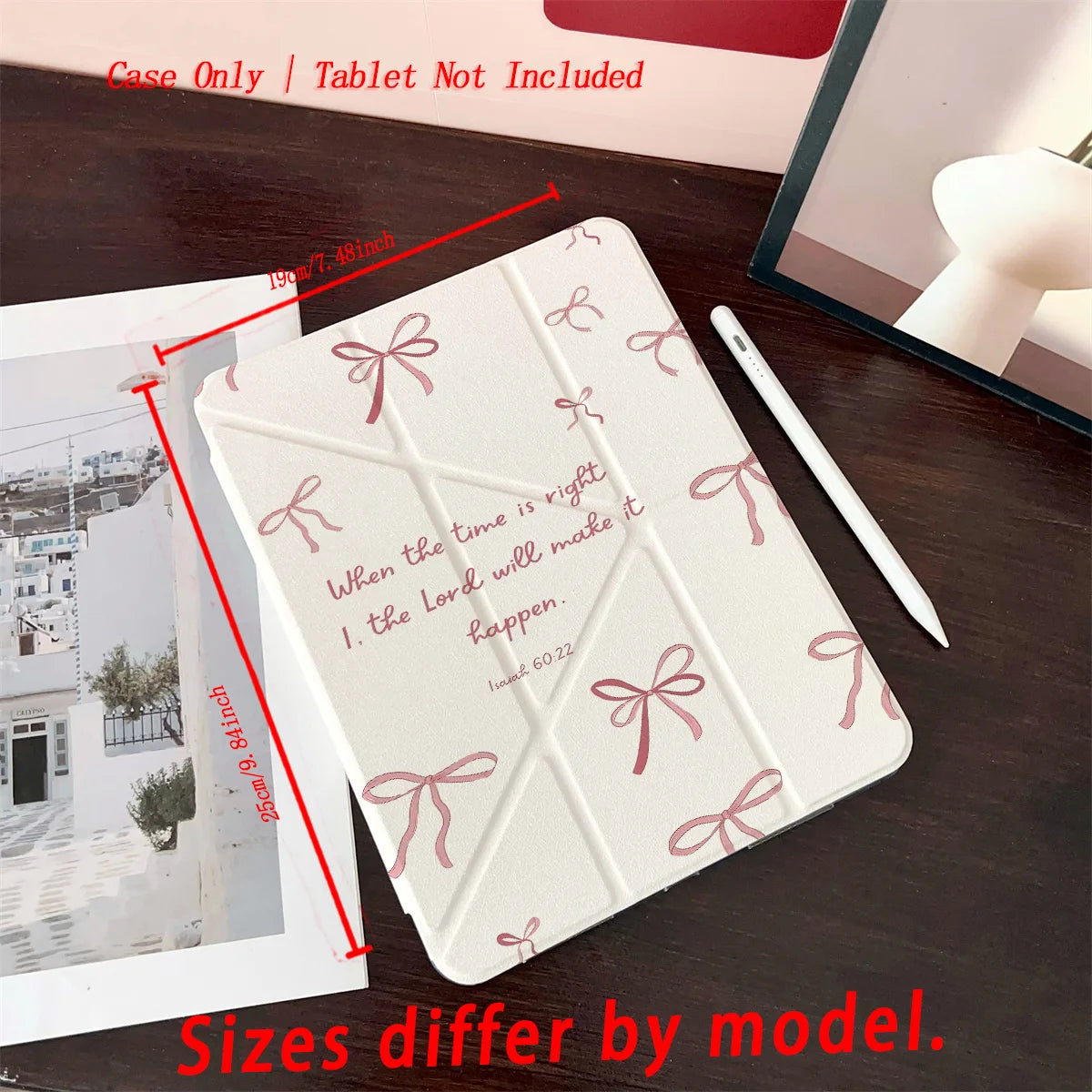 Y-Shape Foldable Stand Fresh Printed iPad Case, Auto Sleep/Wake, Fashion Minimalist Style, Fits Various Apple Models . 8 Styles