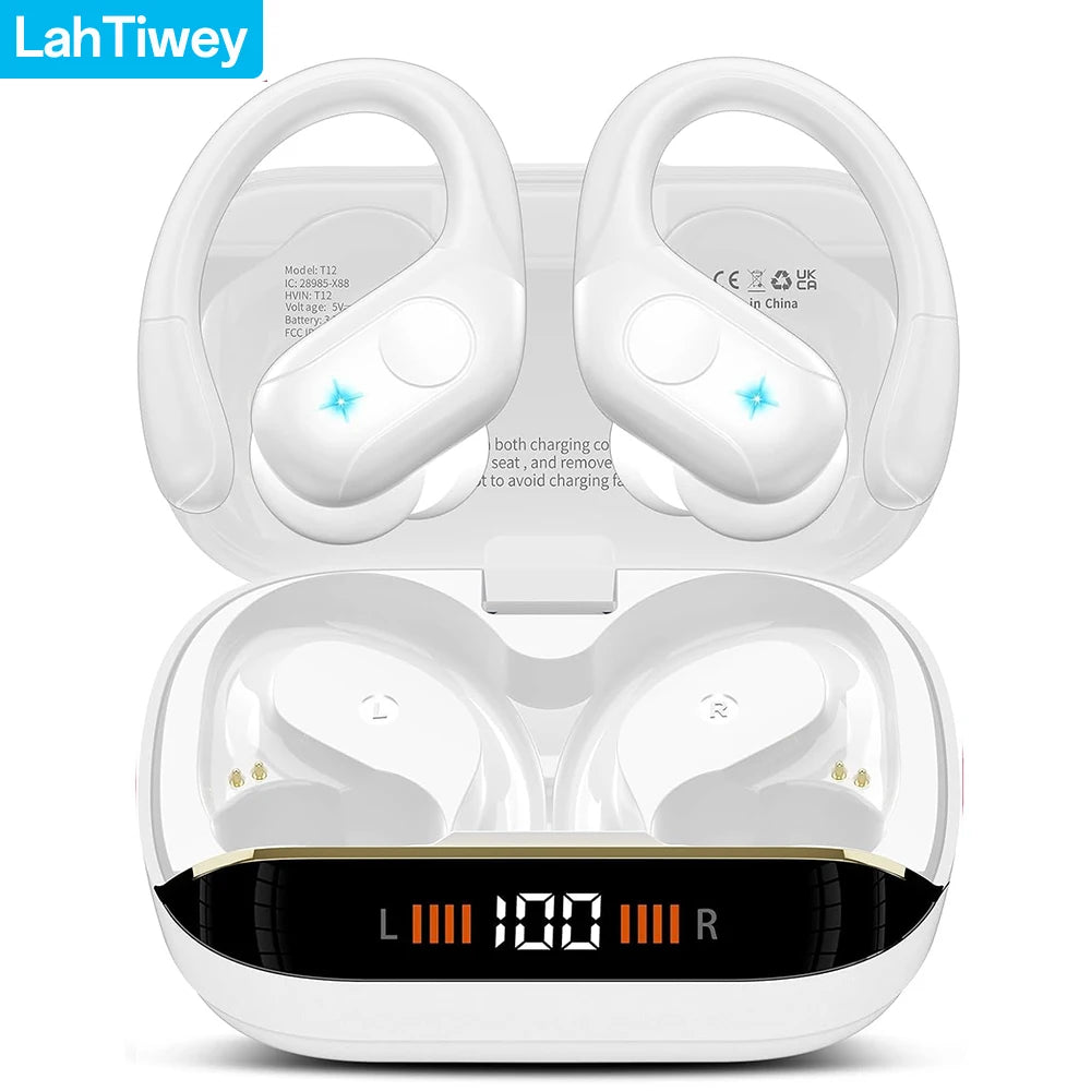 Wireless Bluetooth 5.4 Earbuds High Quality Sound and Noise Reduction Mic, 75H Playtime, Power Display, IPX7 Waterproof Earphone
