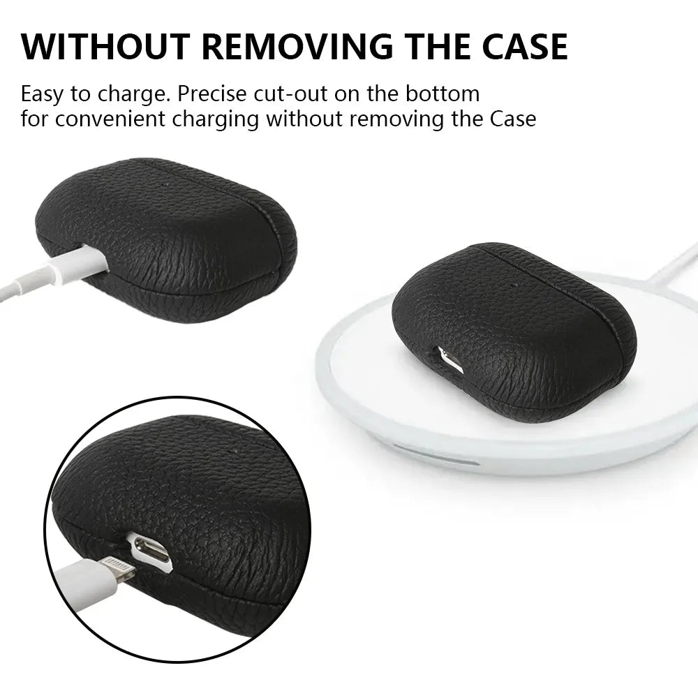 For Airpods Pro Case 100% Genuine Leather Case For Airpods 3 / 2 / Pro2 Protection Box Cases AirPods Case Cowhide Charging Box