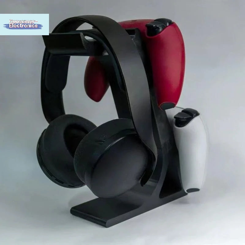 【3 In 1 Controller Stand With Headset Holder Gaming Organizer For 2 Gamepads & 1 Headphone Non-Charging Desktop Dock】