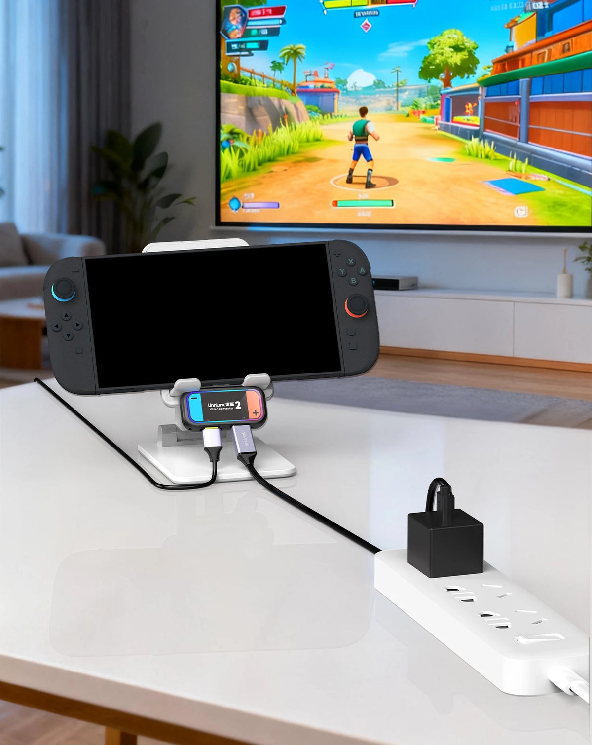 Unnlink Portable Docking Station for Nintendo Switch 2, Mini Travel Dock with 4K HDMI Output & PD Charging for NS2 to TV/Monitor