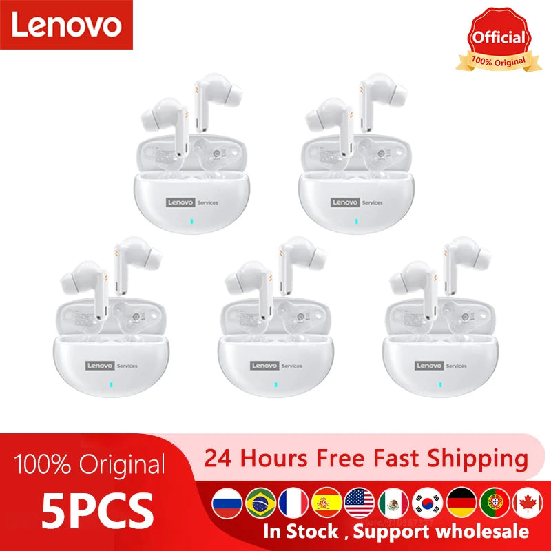 5/10PCS Lenovo LE253 Earphones TWS Wireless Bluetooth 6.0 Headphones ANC Noise Reduction HiFi Sound Gaming Sports Headset New