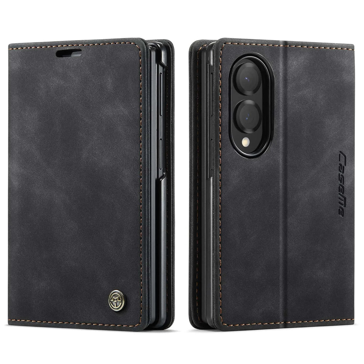 Shockproof Leather Case for Samsung Galaxy Z Fold 8 Flip Wallet Folio Card Holder Magnetic Clasp Protective Cover with Stand