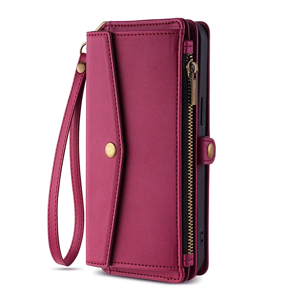 Wallet Flip Stand Leather Case For iPhone 11 12 13 14 15 Pro Max 6 6s 8 7 Plus X XS XR SE 2020 SE3 2022 Cover Crossbody-Bags
