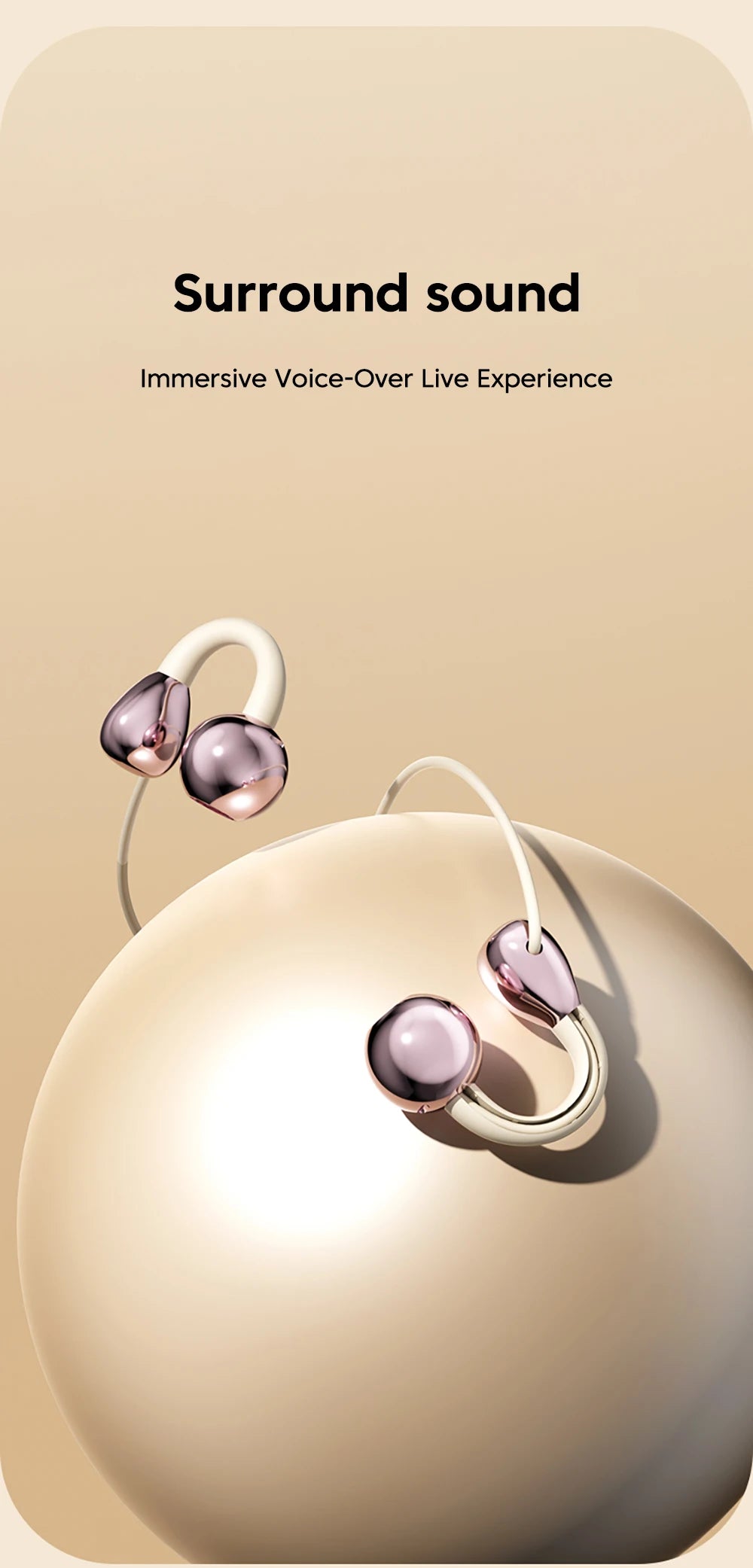 3.5MM/Type C Wired Headphones With Microphone HiFi Sound Ear Clip Non-in-ear Wired Earphones for iphone 15 16 17 Samsung