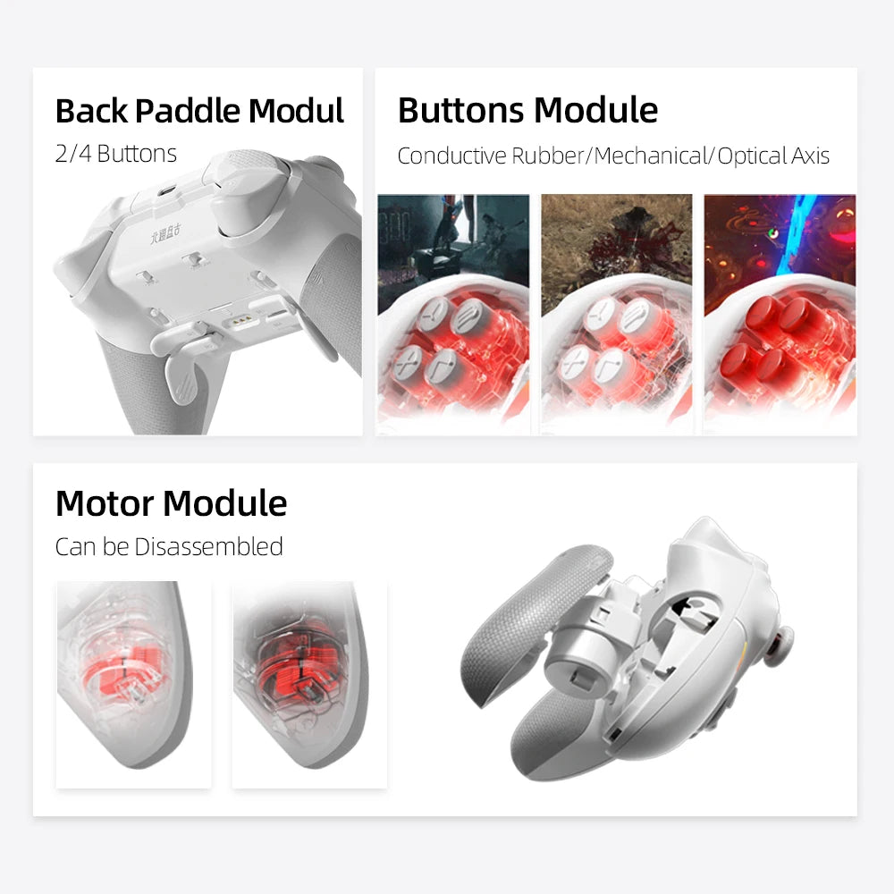 BEITONG PANGU Modular Wireless Controller, DIY Layout, Tool-Free Swap, TMR Joystick, for Switch/PC/Android/iOS