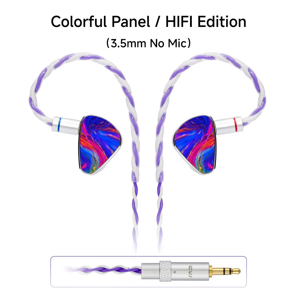 CVJ JEMINE Gaming Earphones 1DD+1BA Hybrid Driver Wired Earbuds Detachable Faceplate HiFi In-Ear Monitor Gaming Music Dual Style