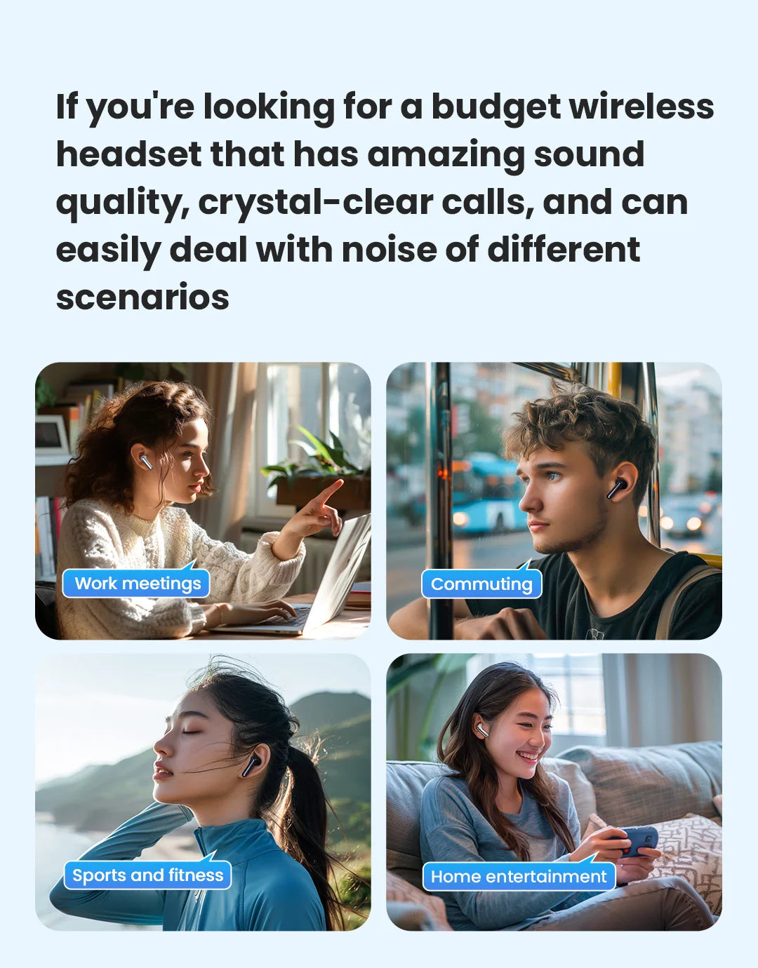 HAYLOU Mori Pro Bluetooth 5.4 Earphones Wireless 43dB Adaptive Hybrid ANC Hi-Res LDAC Earbuds 6 Mic Headphones 28H Battery Life