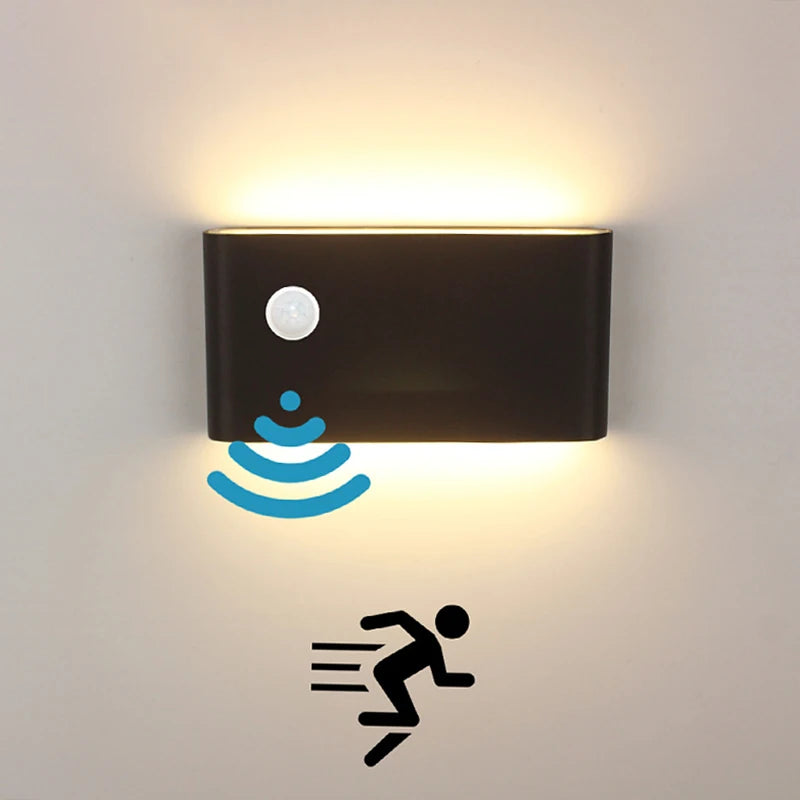 Outdoor Waterproof Wall Lamp Sensor Wall Lamp Human Body Sensor Wall Lights Aluminum Induction Porch Lamp Courtyard Lamp Fixture