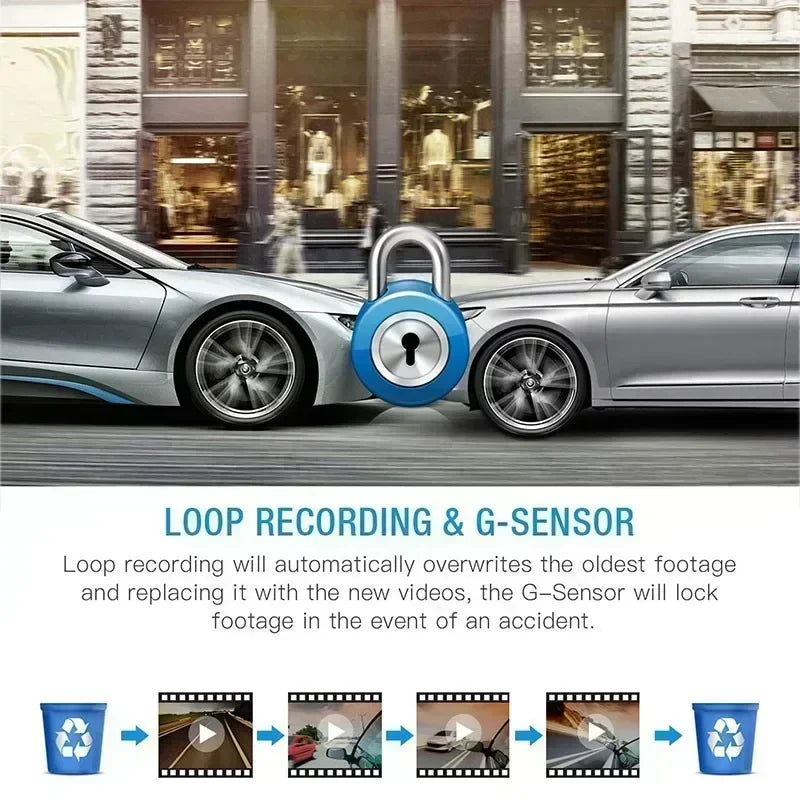 4k HD Car DVR Dash Cam 1080P Video Recorder Free 256G memory card gift 170 Angle Night Vision Car Recorders Cycle Recording Dash