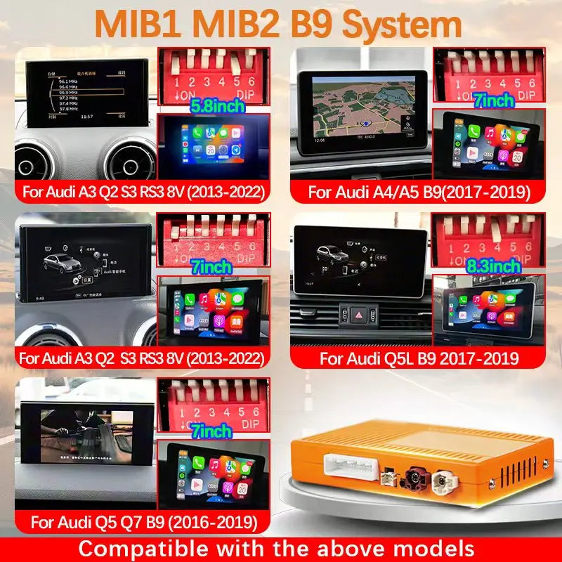 Sinairyu Wireless CarPlay Module Android Auto for Audi A3 S3 8V B9 MIB 2013-2020 Reverse Camera Car Play Functions