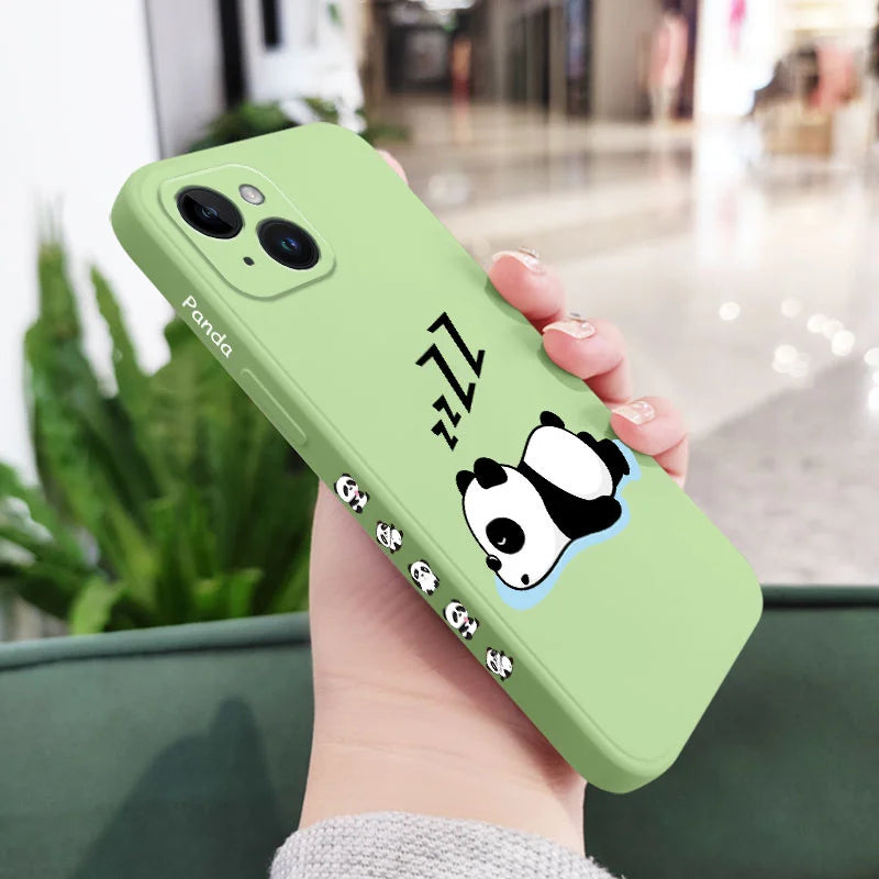 Sleepy Panda Phone Case For iPhone 16 16e 15 14 13 12 11 Pro Max Mini X XR XS SE2020 8 7 Plus 6 6S Plus Cover