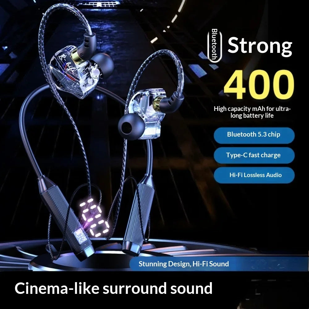 In-Ear Comfortable Wear Earphone Neck-hung Wireless Bluetooth Headphone Ultra-Long Battery Life Noise Cancellation Earbuds
