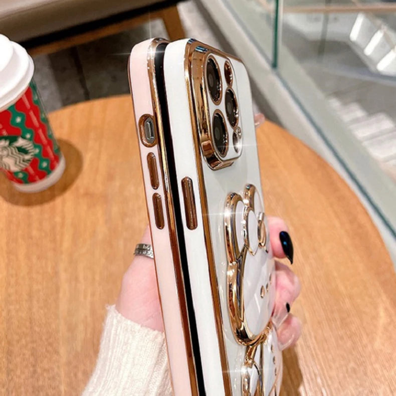 Mirror Plating Phone Holder Case For Samsung Galaxy S23 S20 S22 S21 S10 S9 S8 Note 10 20 8 9 Plus Ultra 5G S20 Fe Stand Cover