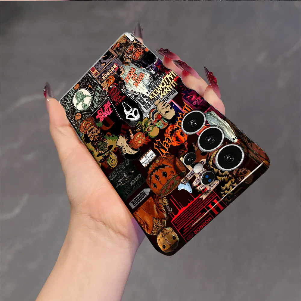 Horror Movie Halloween Phone Case for Samsung Galaxy S26 S25 Ultra S24 S23 Ultra Plus Shockproof Double layer tough Back Cover