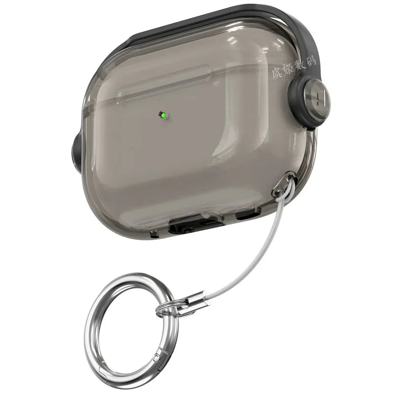 For AirPods Pro3 2 Pink Clear Case Cute Music Stand Holder Silicone Soft TPU Protective Earphone Cover For Airpods 5 4 2 3 case