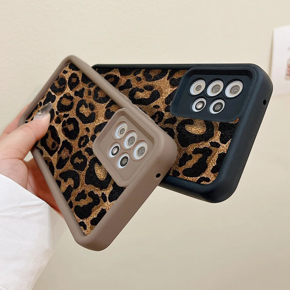 Leopard Pattern Case For Samsung Galaxy S25 Ultra Case Samsung S26 Ultra S24 FE S25 Plus S23 S22 S21 S20 FE A73 5G Cases Cover