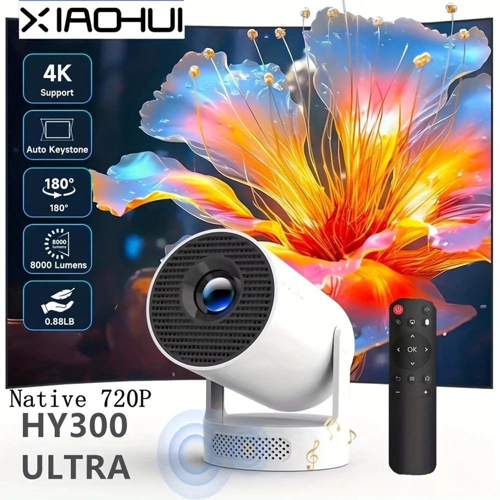 HY300ultra Short Throw Android11 Projector 300 ANSI Wifi6 1280*720P BT5.4 High Definition Home Cinema Outdoor Travel Projector