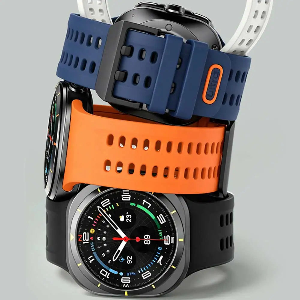 Soft Silicone Straps For Samsung Galaxy Watch Ultra 2 1 47mm Marine Band For Galaxy Watch Ultra 2024 2025 2026 Breathable Belt