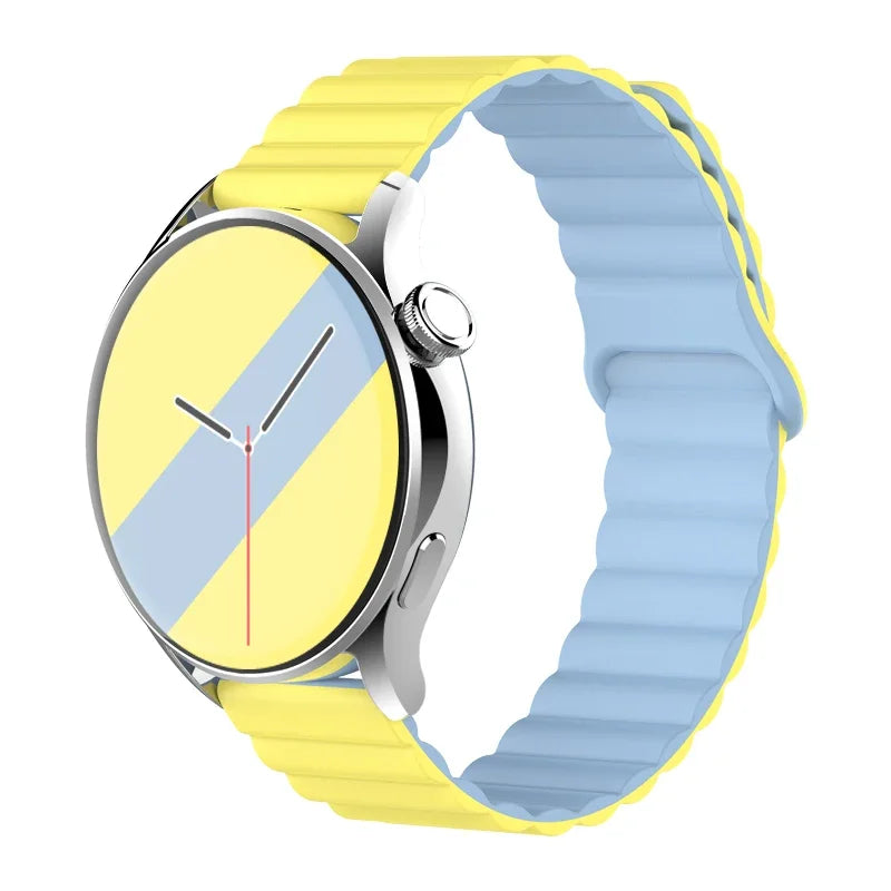 Magnetic Loop For Samsung Galaxy watch 7/6/5 pro/4/Classic/active 2 20mm 22mm band Silicone link bracelet huawei GT 2-3-4 strap