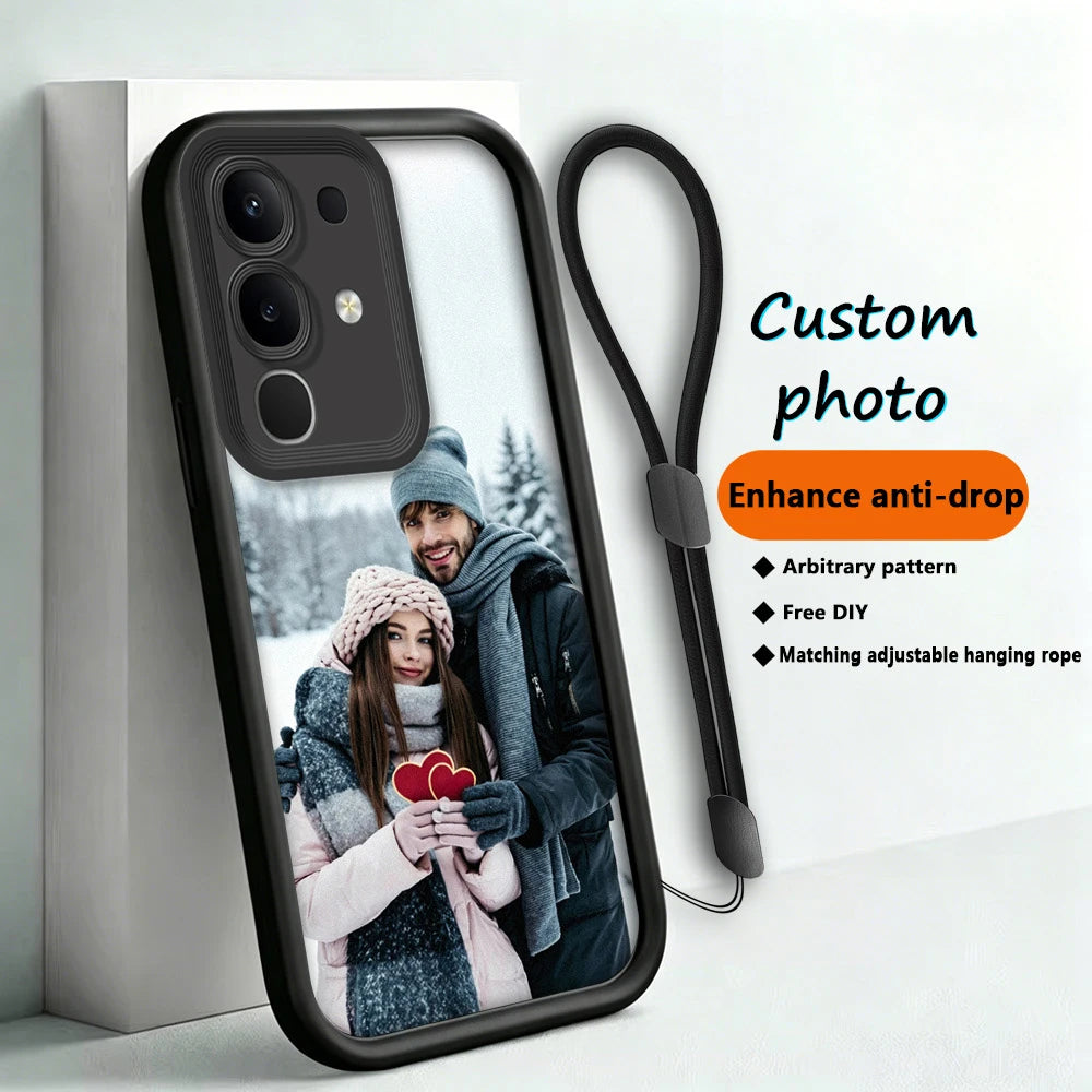 Customized Photo of Hanging Rope anti Fall Phone Case for VIVO Y29/Y28/Y27/Y22/Y21/Y20/T/S/D/i/G/4G&5G