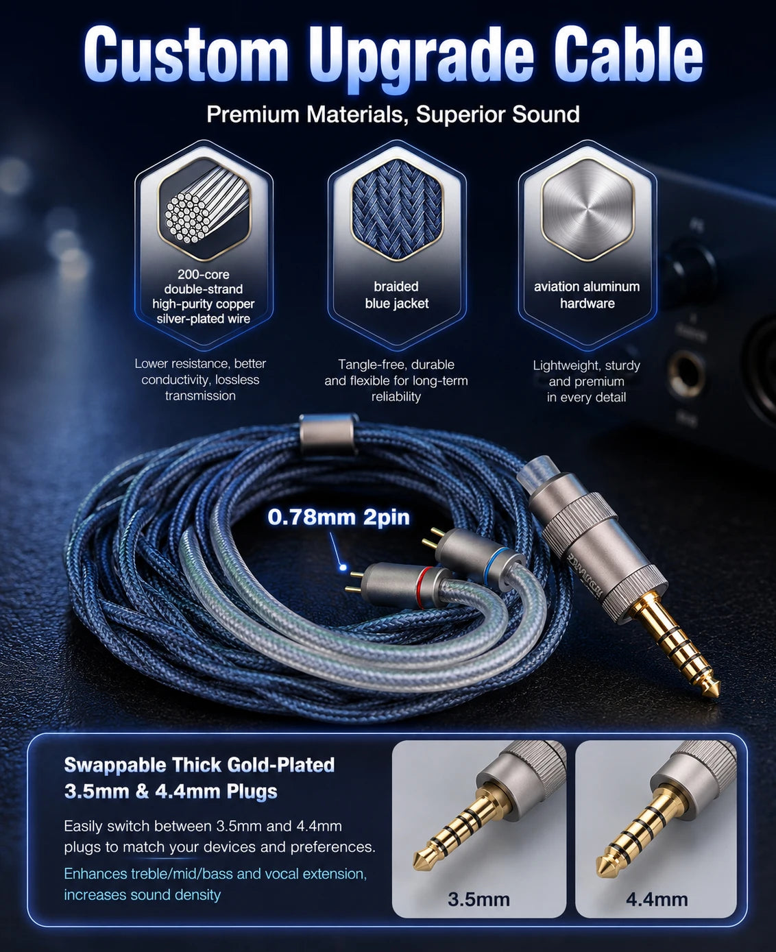 ERAND RESONANCE 5 2DD+2BA+1MP Hybrid IEMs HIFI In-ear Wired Earphones 5-driver 5-tube 5-way Monitor Headphones Earbuds