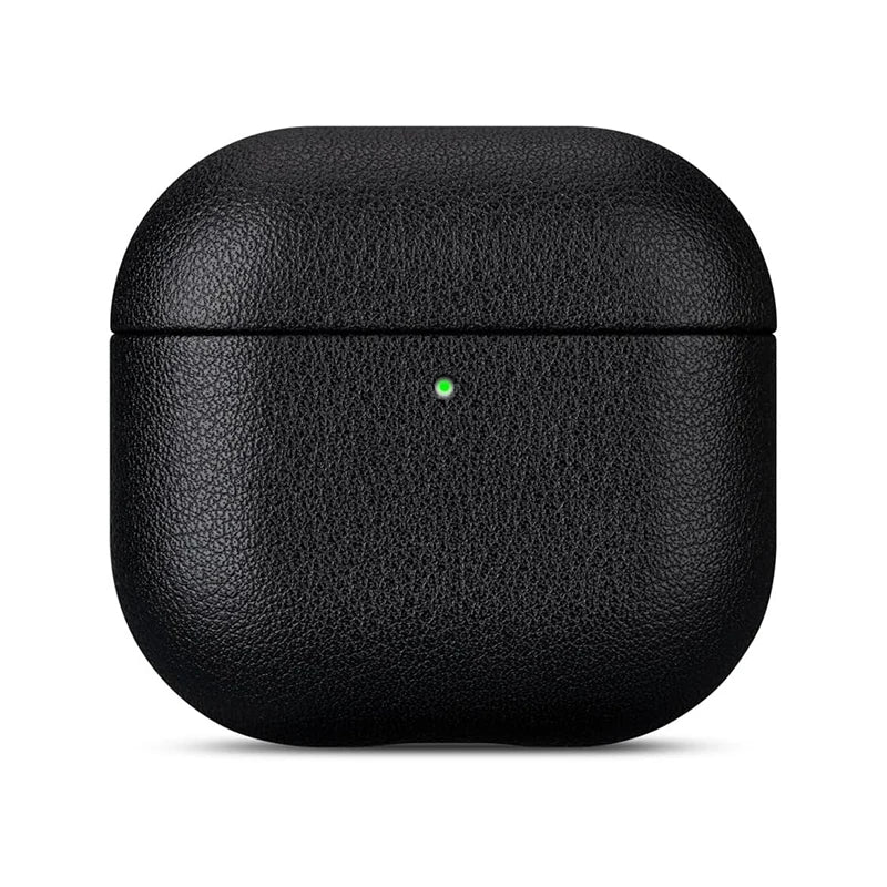 Genuine Leather Case for AirPods 4 Luxury Real Skin Protective Cover for AirPods 4 Black Brown Coffee Color