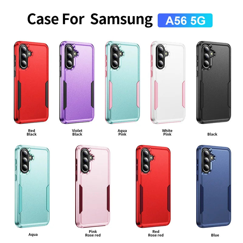 Armor Case for Samsung Galaxy S24 FE S22 S23 Plus S21 S25 Ultra Edge A54 A16 5G A56 A36 A26 A55 Hard PC+TPU Protector Back Cover