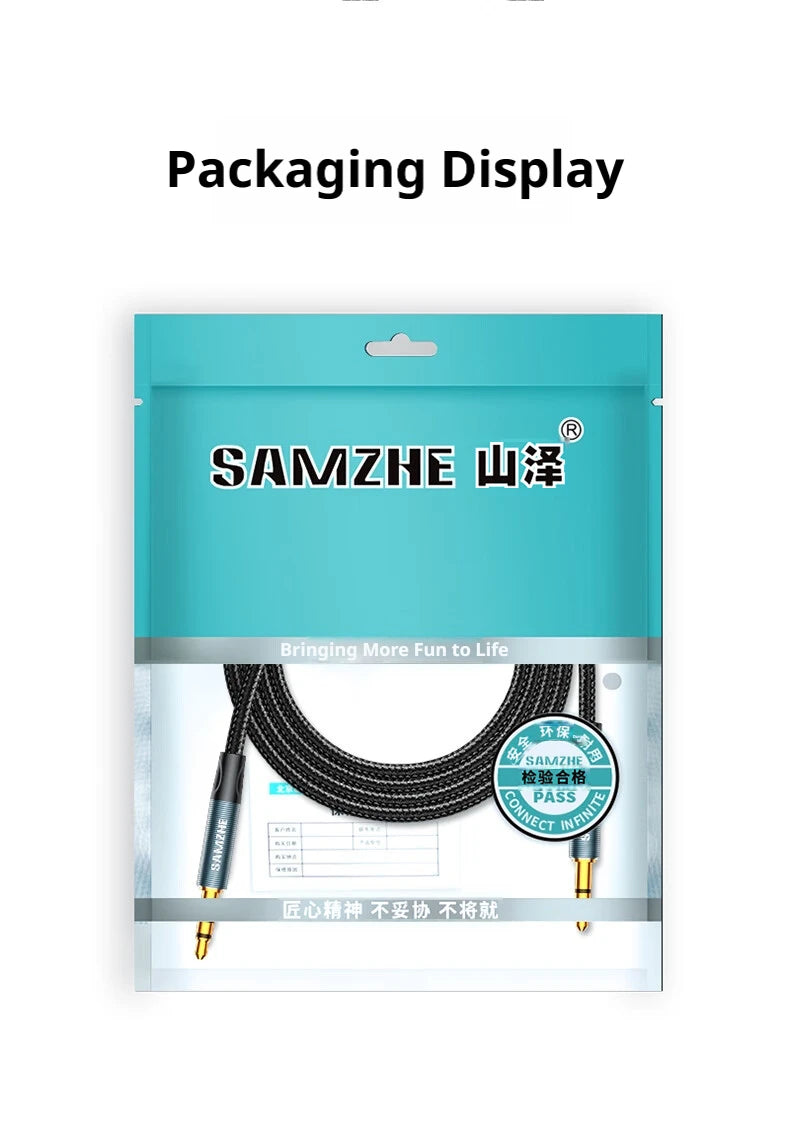 SAMZHE Jack Aux Cable 3.5mm Audio Cord Aux Jack 3.5 Male to Male Cable Jack 3.5 Audio Cord for Phone Car Headphones Speaker MP3