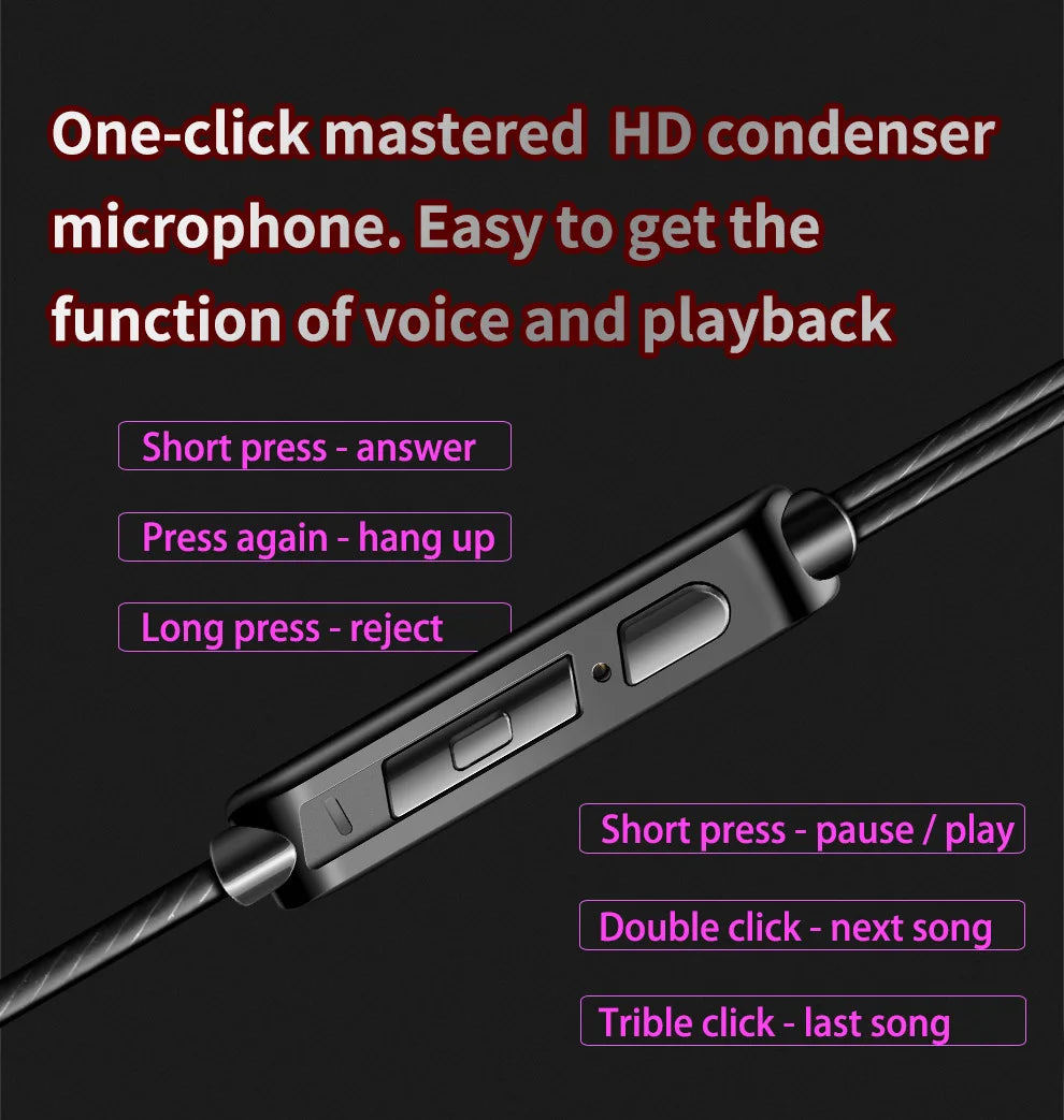 QKZ AK6 Sports In-Ear Earphones with Remote Control Microphone Heavy Bass HiFi Wired Earbuds for iPhone Samsung
