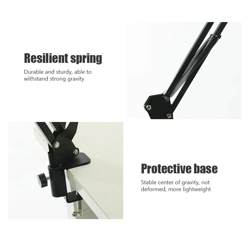 360 ° Adjustable Tablet Phone Stand Rotatable Long Arm Metal Holder for 4-11 Inch iPad iPhone Xiaomi Huawei Samsung