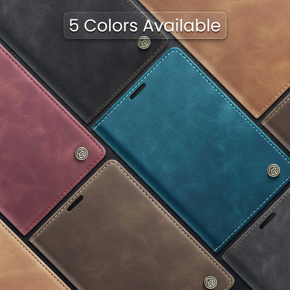 Shockproof Leather Case for Samsung Galaxy Z Fold 8 Flip Wallet Folio Card Holder Magnetic Clasp Protective Cover with Stand