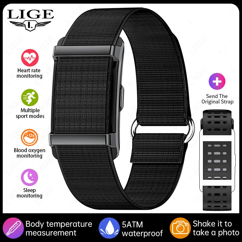 LIGE New No Screen Smart Bracelet Heart Rate Thermometer Men's Wristbands Waterproof Sports Fitness Men Women Smart Watch 2026