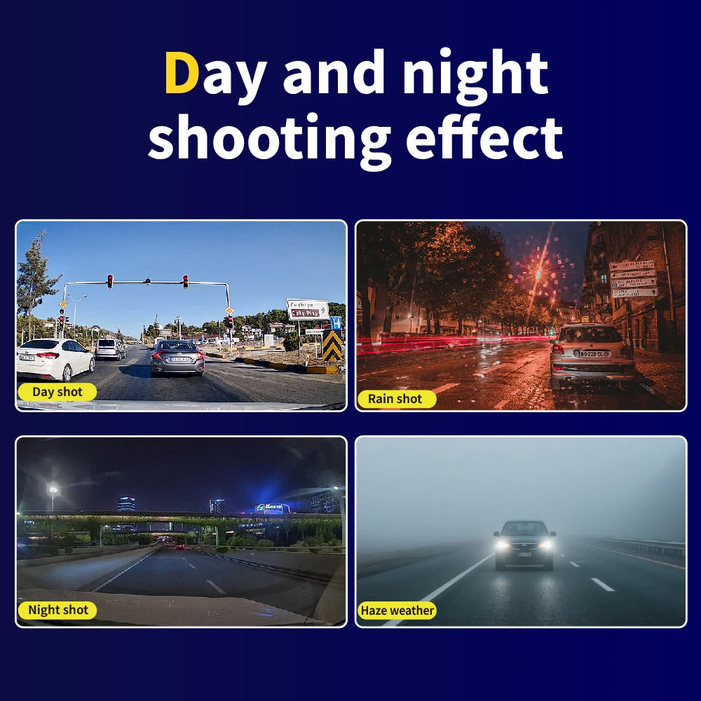 DashCam Car 3Cameras DVR 4Inch Fhd 1080P Auto Video Recorder Three-Lens With Rear View Camera Night Vison Registrator Black Box