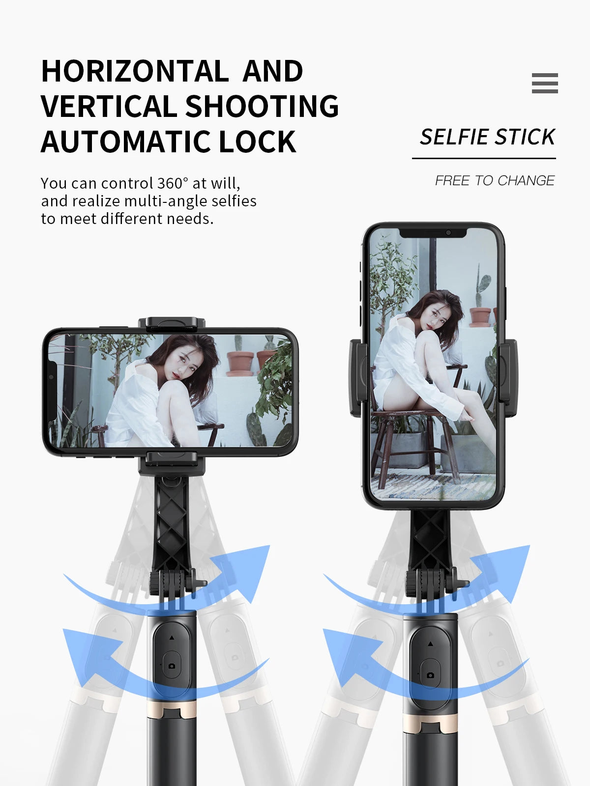 COOL DIER 2026 NEW Phone Gimbal Stabilizer Wireless Bluetooth Selfie Stick Tripod Stabilizer Holder Bracket for Smartphone Live