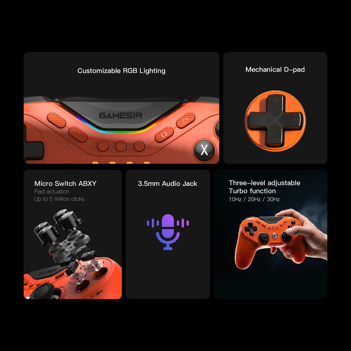 GameSir Tarantula 8K Switch Controller, 8000Hz Wired Gaming Controller for Nintendo Switch 2, Android, iOS, PC, Steam