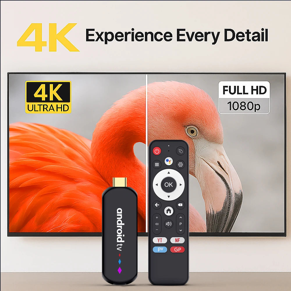 Android TV Stick S905L3 Wifi Android 14.0 Quad Core 4K Home Media Player Voice Assistant Remote Smart TV Stick Android TV