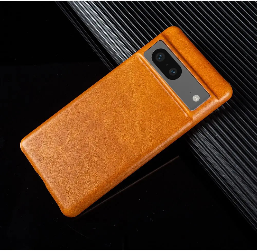 For Google Pixel 7 Case Luxury Oil Wax Genuine Leather Cover Pixel 6A 8Pro 7Pro 5A Capa Protective Etui Back Coque Carcasa Shell
