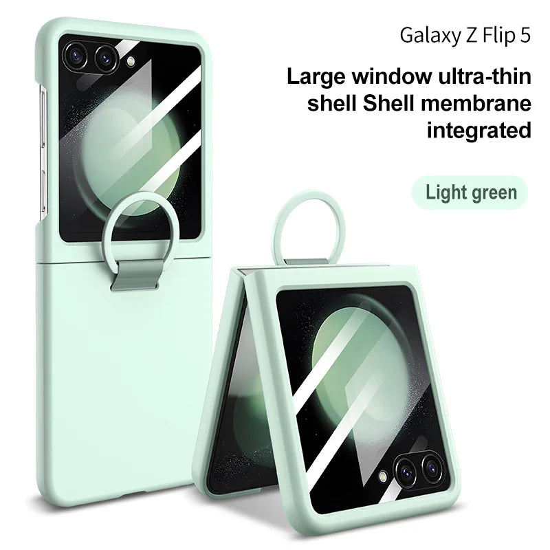 Hot Skin Feel Glass Case for Samsung Galaxy Z Flip 7 FE 6 5 5G Fold Business Fashion Cover Anti-knock Cases for Flip5 Flip6