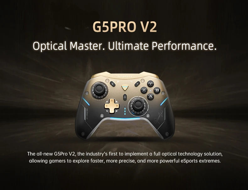 MACHENIKE G5Pro V2 Tri Mode Gaming Controller Optical Trigger ABXY Button Hot-Swappable Joystick 4K Resolution For Switch PC