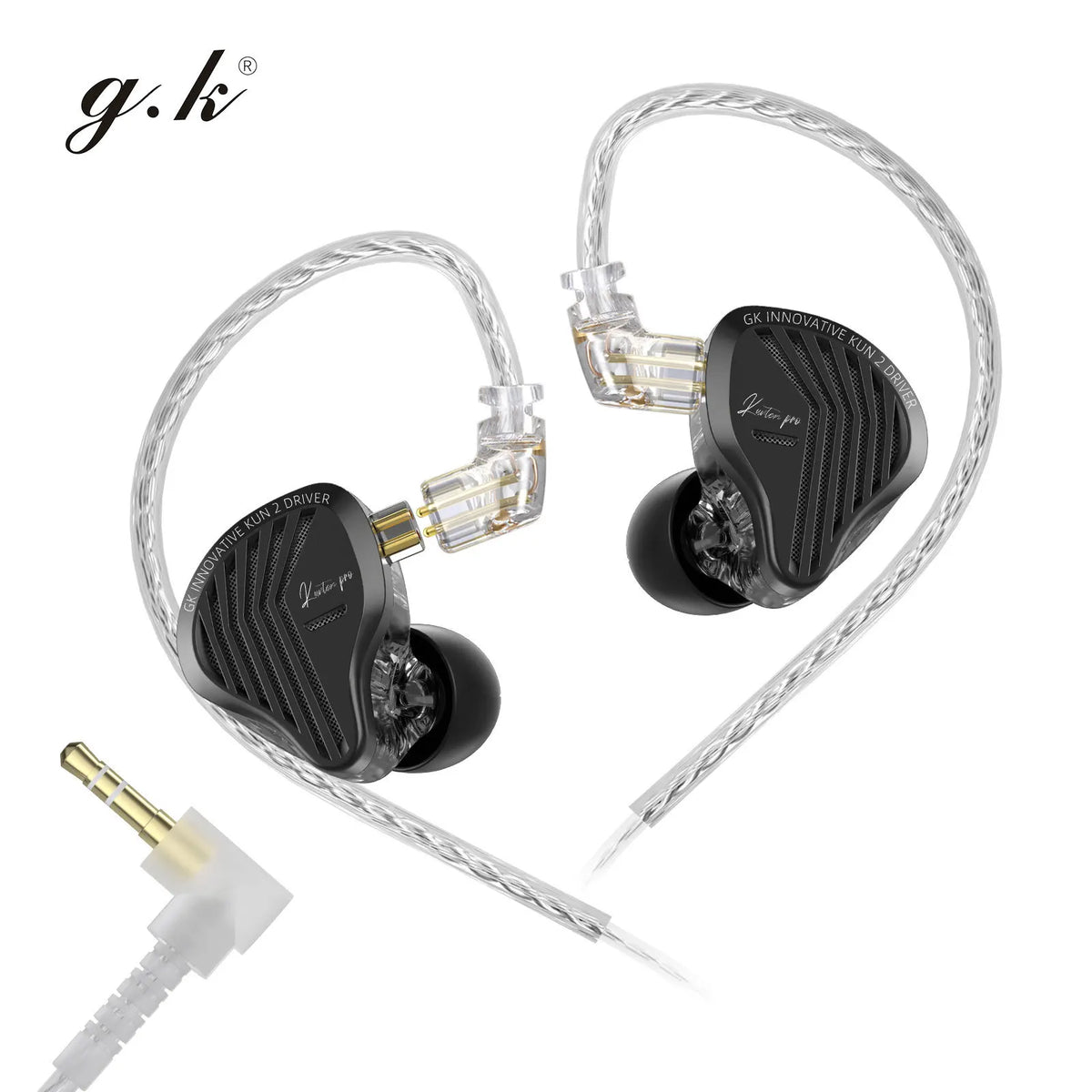 Genuine GK KUNTEN PRO HiFi In Ear Earphones Second Generation Dynamic Driver Long Stroke Bass Wired Headset For Music Audiophile