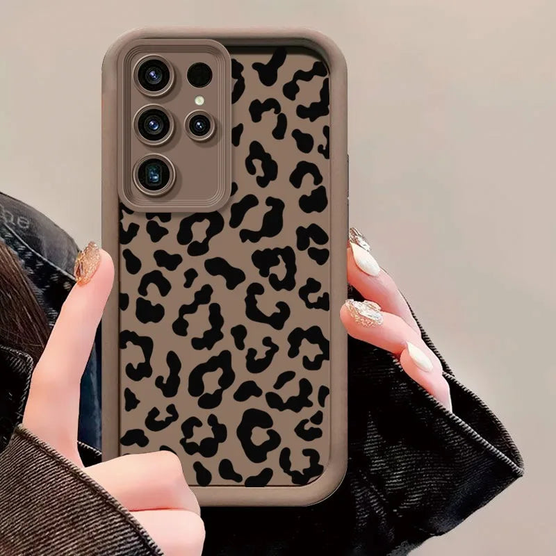 Leopard Pattern Case For Samsung Galaxy S25 Ultra Case Samsung S26 Ultra S24 FE S25 Plus S23 S22 S21 S20 FE A73 5G Cases Cover