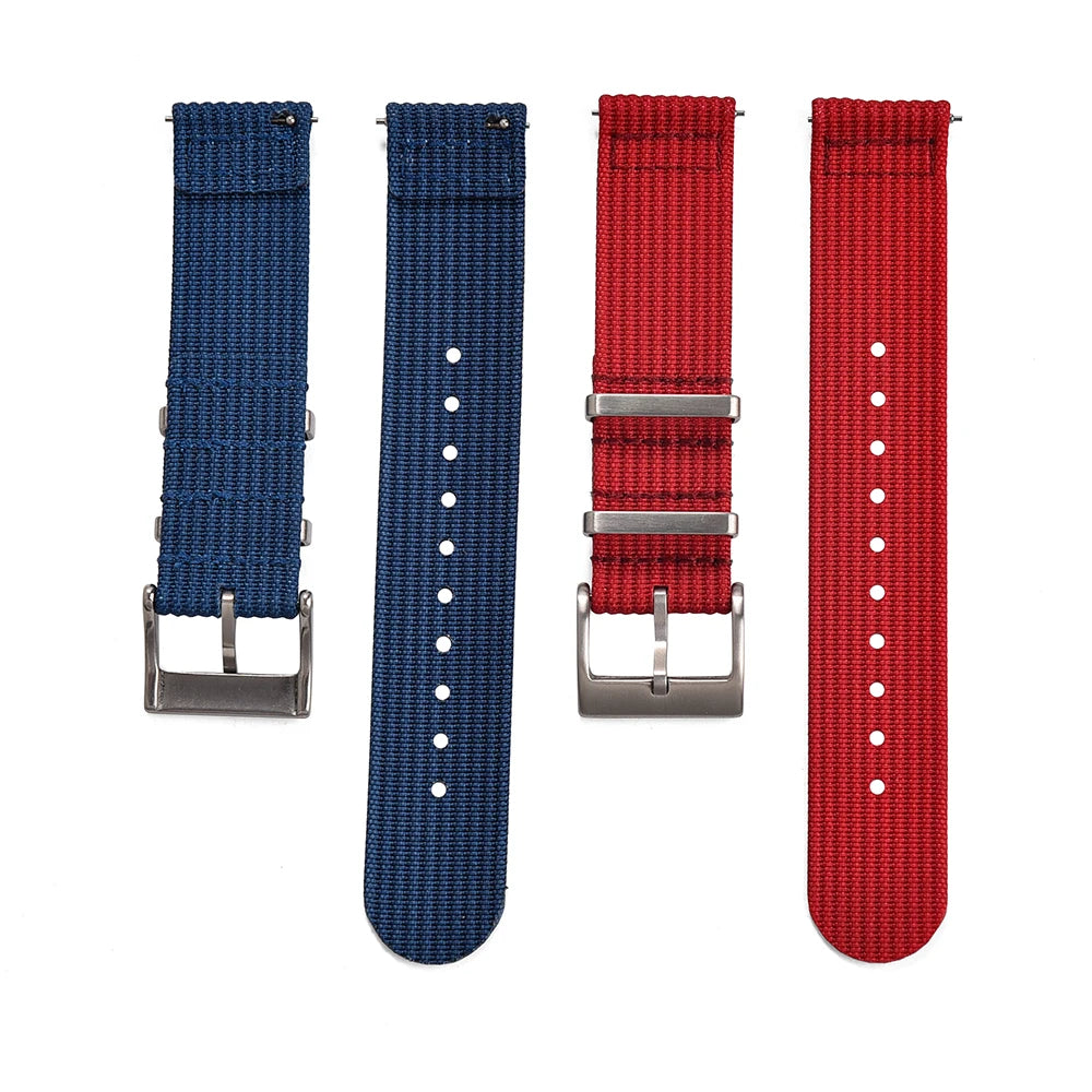 New Ribbed Nylon Watch Strap 18mm 20mm 22mm Qucik Release Straps Military Sports Watchband Fabric Strap for Omega/Smart/Samsung