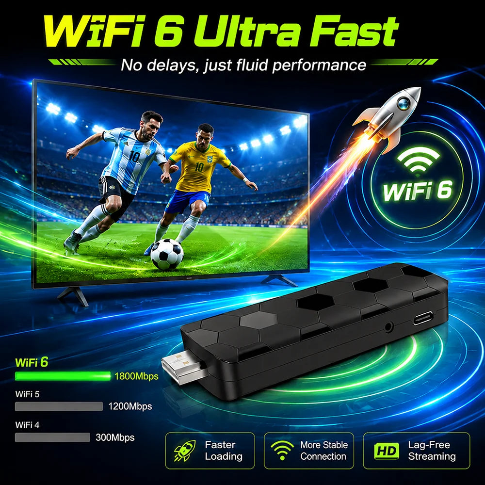 4K 8K UHD R3+ Streaming TV Stick Android 16, 8GB+128GB Storage WiFi6 Bluetooth 5.0 Built-in Google Assistant