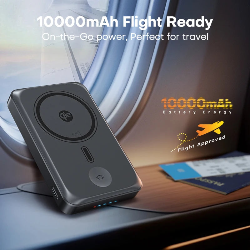 QOOVI Qi2 35W Magnetic Power Bank 10000mah Portable Charger For MagSafe 15W Wireless Fast Charging For iPhone 17 16 15 iWatch