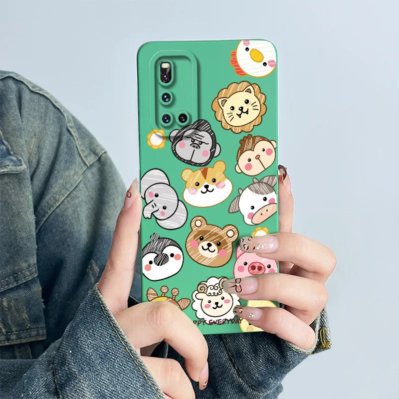 For Vivo V19 Phone Case vivoV19 Back Cover Soft Silicone Sweet Painted Cartoon Shell Capa Lovely Printed Protective Coque Cases